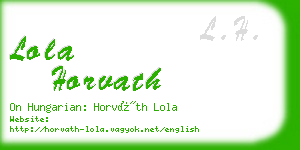 lola horvath business card